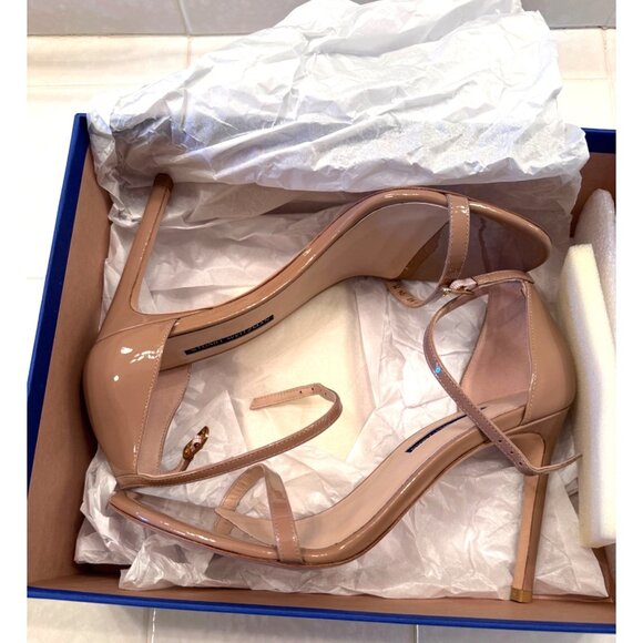 Stuart Weitzman Nudistsong Adobe Patent Size 9.5 Heels NWB 4" - Picture 5 of 14